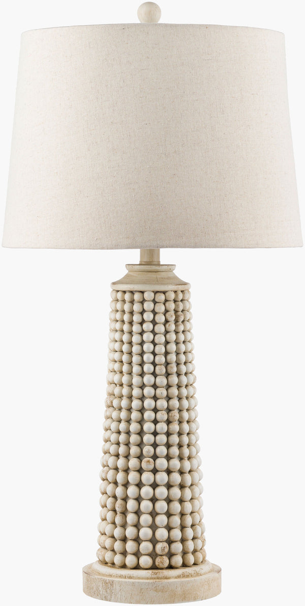 Surya Kaul 29" Modern Accent Table Lamp - Stylish Global Design For Living Room & Bedroom Decor Upgrade Body, Cream,Base, Cream,Shade (Outside), Beige,Shade (Inside), White,Finial, Cream,Harp, Metallic ,Nickel,Cord, Translucent Resin,Composition,Linen,Polyester,Resin Kul-002