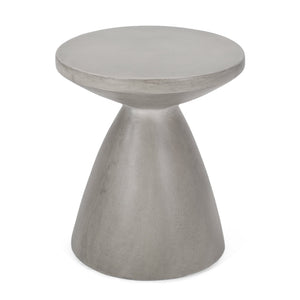 English Elm Outdoor Lightweight Concrete Hourglass Pedestal Side Table for Patio or Terrace 73455.00