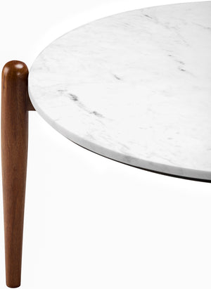Kumasi KUM-001 18"H x 34"W x 34"D, 12"H x 28"W x 28"D Coffee Table KUM001-SET  Top: White; Base: Brown Surya