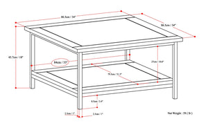 English Elm Skyler Square Coffee Table - Handcrafted Mango Wood With Charcoal Metal Frame & Storage Shelf B136P159614-GIGA