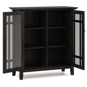 English Elm Bedford Medium Storage Cabinet - Handcrafted Hickory Brown Wood With Adjustable Shelves & Style B136P158490
