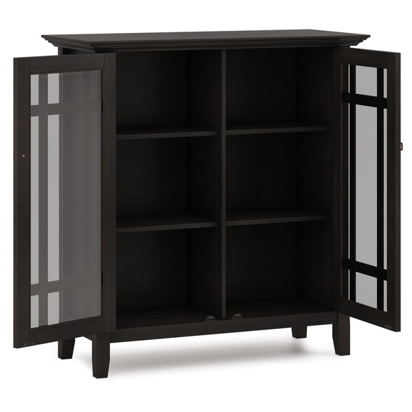 English Elm Bedford Medium Storage Cabinet - Handcrafted Hickory Brown Wood With Adjustable Shelves & Style B136P158490