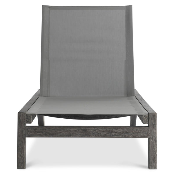 Bernhardt Bernhardt Hugo Outdoor Chaise With Smoked Truffle Teak Frame, Adjustable Breathable Sling Seat For Patio Lounge Comfort O1039O