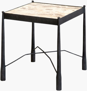 Surya Kurast Geometric End Table Outdoor Safe Minimalist Side for Patio or Living Room KURT001-222020