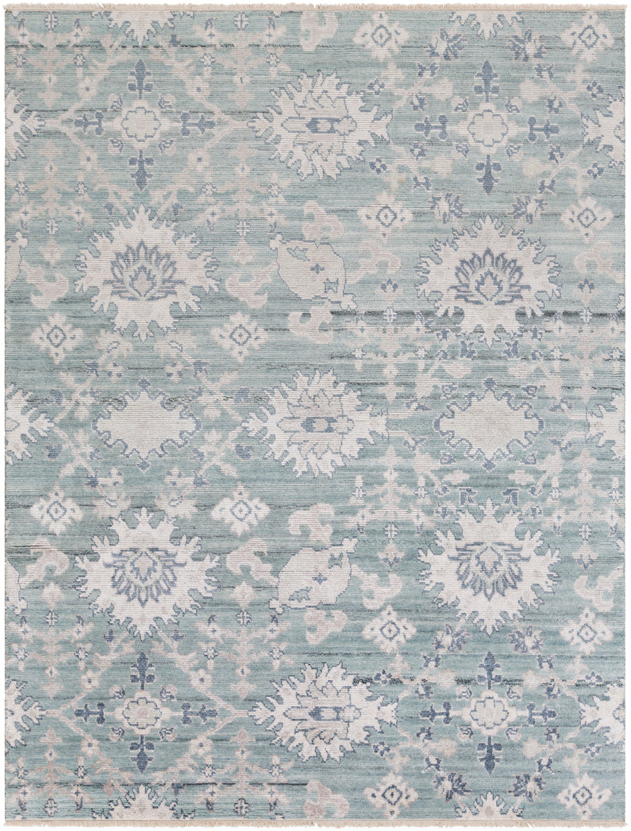 Kushal KUS-2300 8' x 10' Handmade Rug KUS2300-810  Pale Blue, Gray, Denim, Ink Blue Surya
