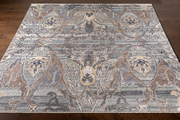 Kushal KUS-2301 8' x 10' Handmade Rug KUS2301-810  Yellow, Medium Gray, Slate, Black, Taupe, White Surya