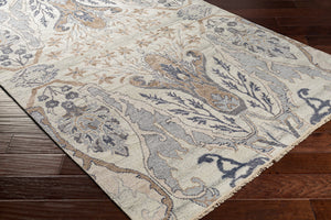 Kushal KUS-2302 8' x 10' Handmade Rug KUS2302-810  Silver Gray, Off-White, Gray, Taupe, Ivory Surya