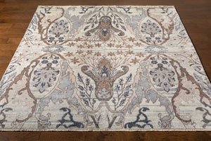 Kushal KUS-2302 8' x 10' Handmade Rug KUS2302-810  Silver Gray, Off-White, Gray, Taupe, Ivory Surya