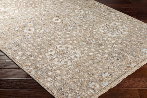 Kushal KUS-2303 8' x 10' Handmade Rug KUS2303-810  Brown, Taupe, Charcoal, Ice Blue, Light Beige Surya