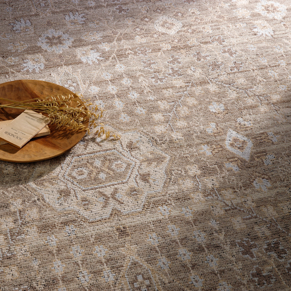 Kushal KUS-2303 6' x 9' Handmade Rug KUS2303-69  Brown, Taupe, Charcoal, Ice Blue, Light Beige Surya