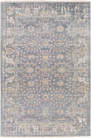 Surya Kushal 2' X 3' Handmade Wool & Viscose Rug - Luxurious High Pile With Elegant Fringe For Timeless Style Wheat Viscose,Wool Kus2304-23