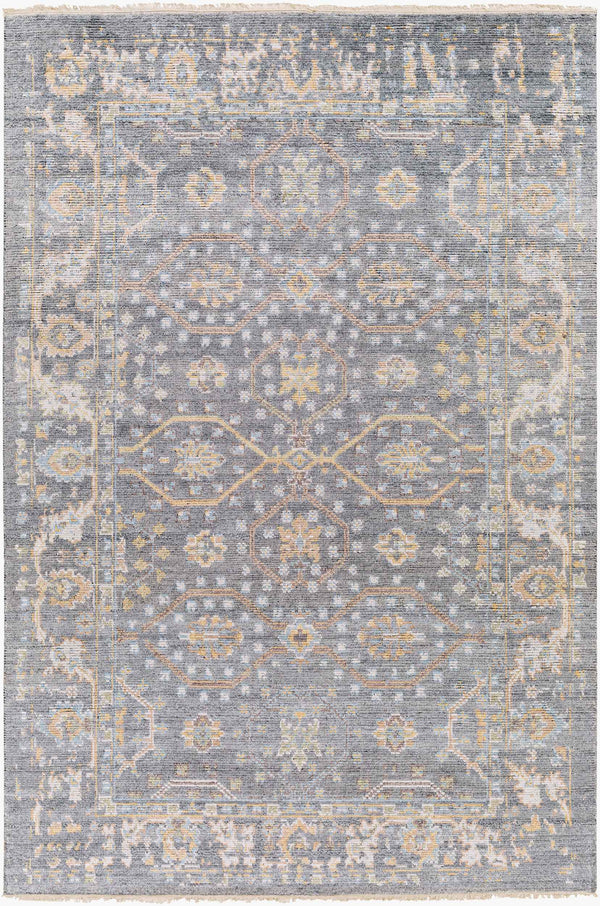 Surya Kushal 2' X 3' Handmade Wool & Viscose Rug - Luxurious High Pile With Elegant Fringe For Timeless Style Wheat Viscose,Wool Kus2304-23
