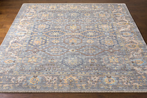 Kushal KUS-2304 8' x 10' Handmade Rug KUS2304-810  Wheat, Pale Blue, Cream, Charcoal, Light Gray Surya