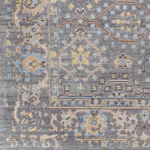 Kushal KUS-2304 8' x 10' Handmade Rug KUS2304-810  Wheat, Pale Blue, Cream, Charcoal, Light Gray Surya