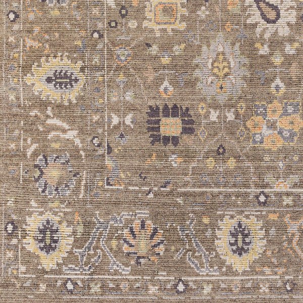 Kushal KUS-2305 8' x 10' Handmade Rug KUS2305-810  Charcoal, Pale Blue, Wheat, Dusty Coral, Cream Surya