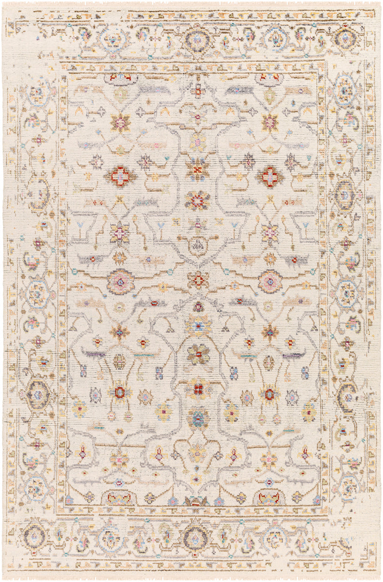 Kushal KUS-2306 8'10" x 12' Handmade Rug KUS2306-81012  Tan, Wheat, Gray, Light Blue, Light Gray, Pink Surya