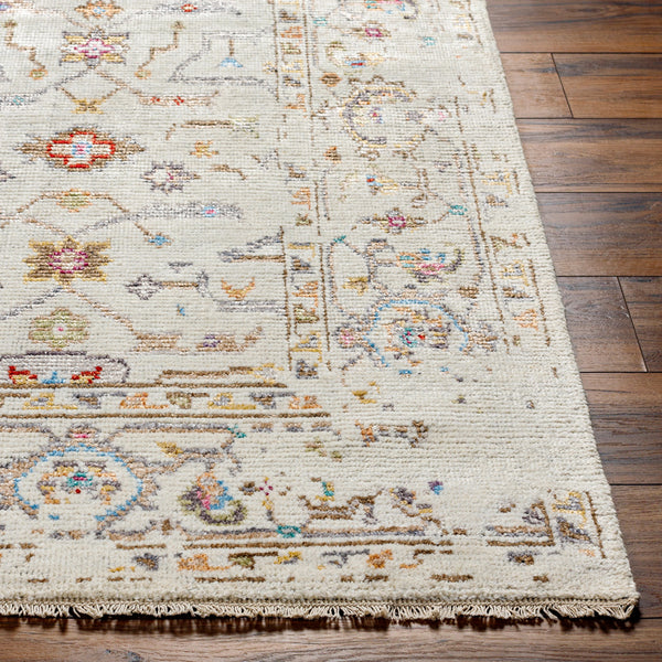 Kushal KUS-2306 8'10" x 12' Handmade Rug KUS2306-81012  Tan, Wheat, Gray, Light Blue, Light Gray, Pink Surya