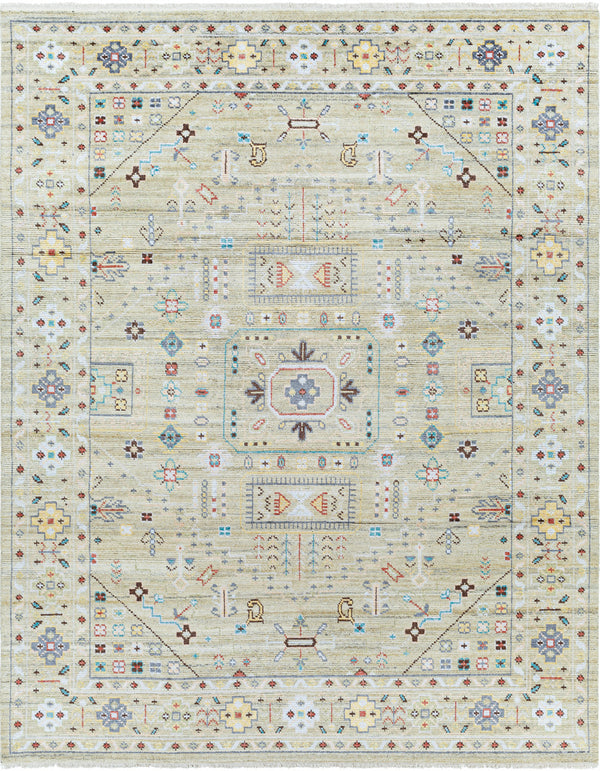 Kushal KUS-2308 9' x 12' Handmade Rug KUS2308-912  Slate, Gray, Off-White, Wheat, Taupe, Dark Blue Surya