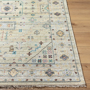 Kushal KUS-2308 9' x 12' Handmade Rug KUS2308-912  Slate, Gray, Off-White, Wheat, Taupe, Dark Blue Surya