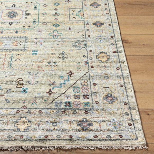 Kushal KUS-2308 9' x 12' Handmade Rug KUS2308-912  Slate, Gray, Off-White, Wheat, Taupe, Dark Blue Surya