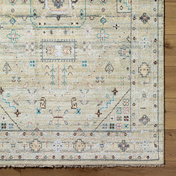 Kushal KUS-2308 9' x 12' Handmade Rug KUS2308-912  Slate, Gray, Off-White, Wheat, Taupe, Dark Blue Surya