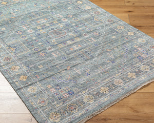 Kushal KUS-2309 9' x 12' Handmade Rug KUS2309-912  Slate, Ivory, Tan, Burnt Orange, Dark Blue, Wheat Surya