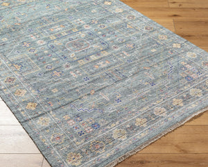 Surya Kushal 2' X 3' Handmade Wool & Viscose Rug - Luxurious High Pile With Elegant Fringe For Timeless Style Slate Viscose,Wool Kus2309-23