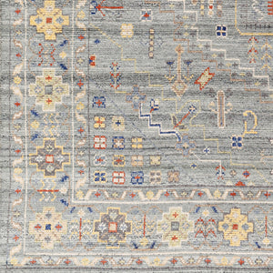 Kushal KUS-2309 9' x 12' Handmade Rug KUS2309-912  Slate, Ivory, Tan, Burnt Orange, Dark Blue, Wheat Surya