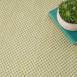 Nourison Courtyard COU01 Machine Made Power-loomed Borderless Design Indoor/Outdoor Modern Outdoor Rug Ivory Green, Ivory Green 100% Polypropylene 99446162434