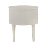 Homelegance By Top-Line Tallon 2-Drawer Oval Wood Accent Table White Wood