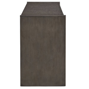 Pulaski Furniture 3-door Modern Credenza With Adjustable Shelves & Sleek Starburst Design For Chic Home Organization Gray Quartered Ash P301777-pulaski