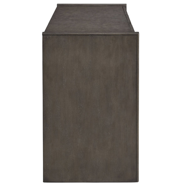 Pulaski Furniture 3-door Modern Credenza With Adjustable Shelves & Sleek Starburst Design For Chic Home Organization Gray Quartered Ash P301777-pulaski