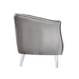 Homelegance By Top-Line Namine Velvet Barrel Back Acrylic Leg Accent Chair Silver Velvet