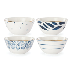 Lenox Blue Bay 4-piece Dessert Bowl Set Blue, WHITE PORCELAIN 890196