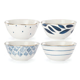 Blue Bay Elegant Porcelain Dessert Bowl Set, Gold Trim, 9 oz - Microwave Safe