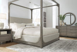 Scott Living Home Griffith California King Canopy Bed Gray with Light Wood Finish P367-BR-K6 Pulaski Furniture