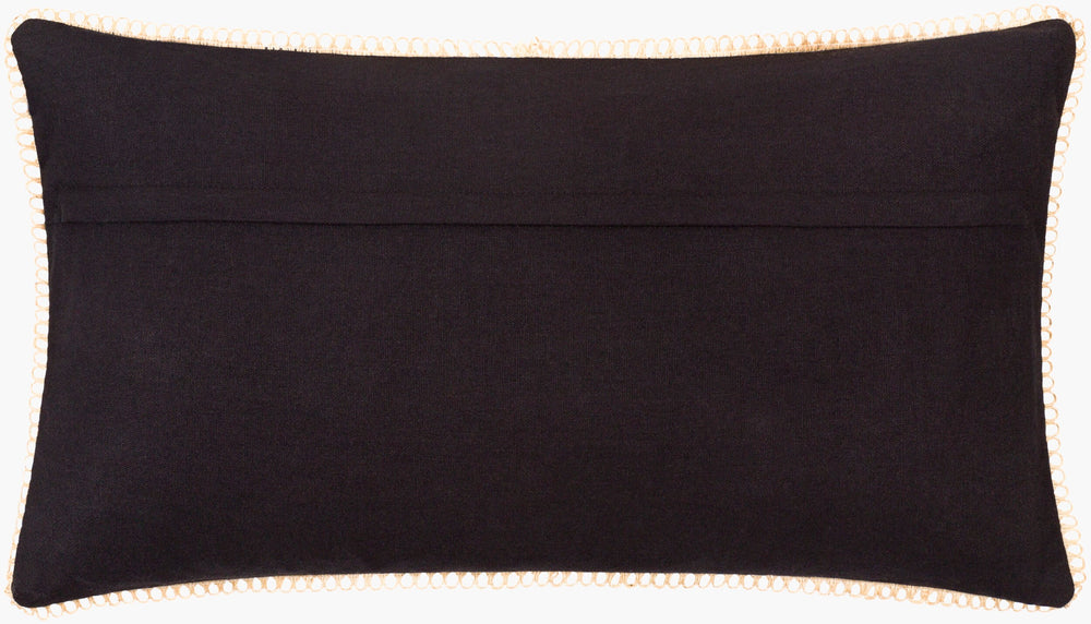 Surya Kavana Bohemian Global Style Lumbar Pillow 12"L X 22"W - Durable Jute & Cotton For Cozy Decor Camel Cotton,Jute,Cotton Kva001-1222d