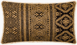 Surya Kavana Bohemian Global Style Lumbar Pillow 12"L X 22"W - Durable Jute & Cotton For Cozy Decor Camel Cotton,Jute,Cotton Kva001-1222d