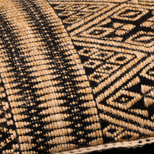 Surya Kavana Bohemian Global Style Lumbar Pillow 12"L X 22"W - Durable Jute & Cotton For Cozy Decor Camel Cotton,Jute,Cotton Kva001-1222d