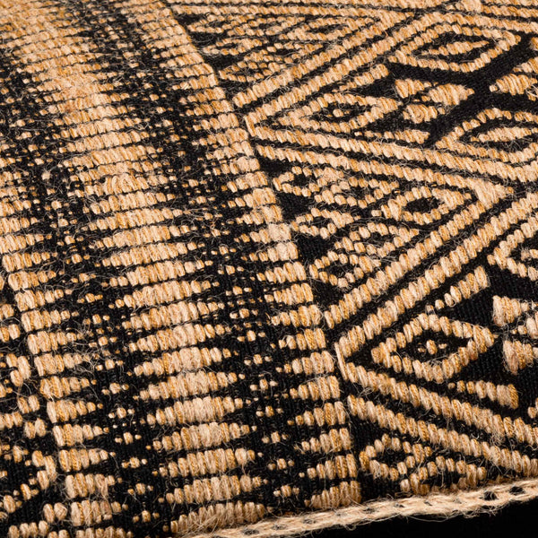 Surya Kavana Bohemian Global Style Lumbar Pillow 12"L X 22"W - Durable Jute & Cotton For Cozy Decor Camel Cotton,Jute,Cotton Kva001-1222d