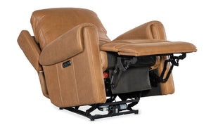 Hooker Furniture Somers Power Recliner Featuring Zero-Gravity Recline, Adjustable Headrest, Nubuck Leather, Usb Port Light Brown SS718-PHZ1-080