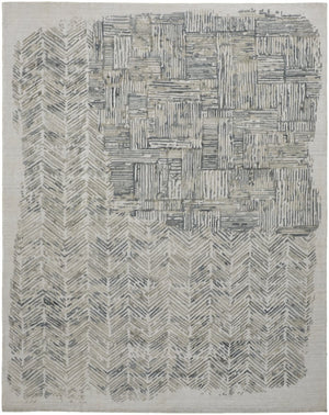 Feizy Rugs Elias Hand Woven Abstract Viscose/Wool Low Pile Rug - Modern Elegance For Any Home Decor Style Green,Blue,Ivory Viscose,Wool Els6891fgrn000c50