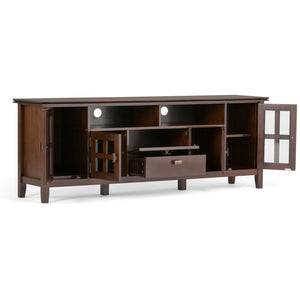 English Elm Artisan 72" Tv Media Stand - Handcrafted Russet Brown With Storage & Cord Management Features B136P159476