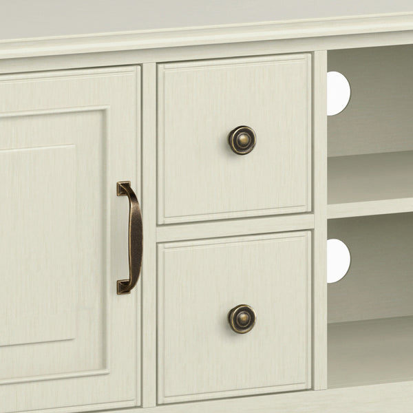 English Elm Connaught 72" Wide TV Stand with Cord Management, Solid Wood Chestnut Finish, Storage for TVs up to 80" White B136P158531