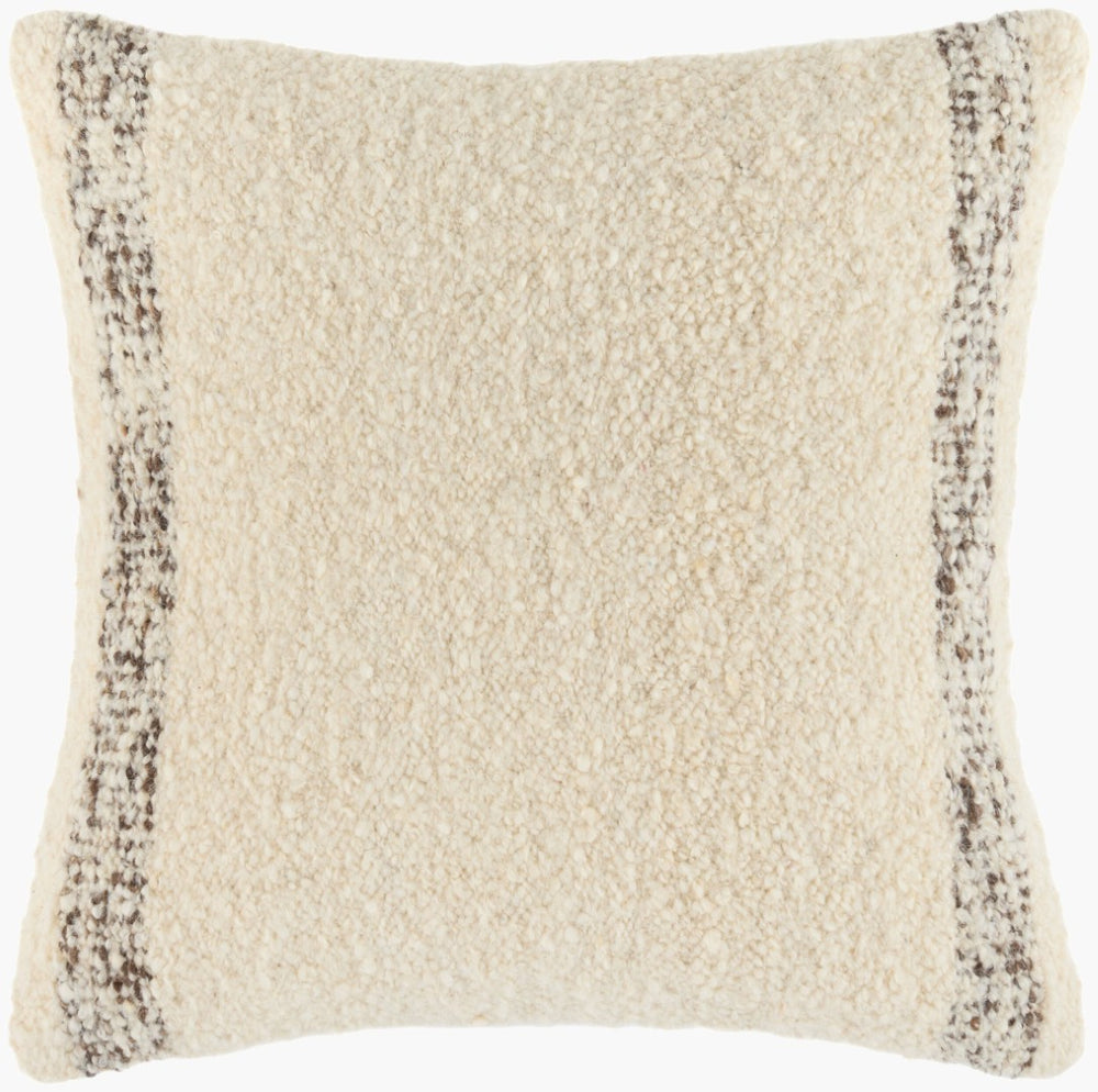 Livabliss Kavre Cotton Wool Blend Square Accent Pillow Handcrafted in India for Bohemian Interiors KVRE001-2020P