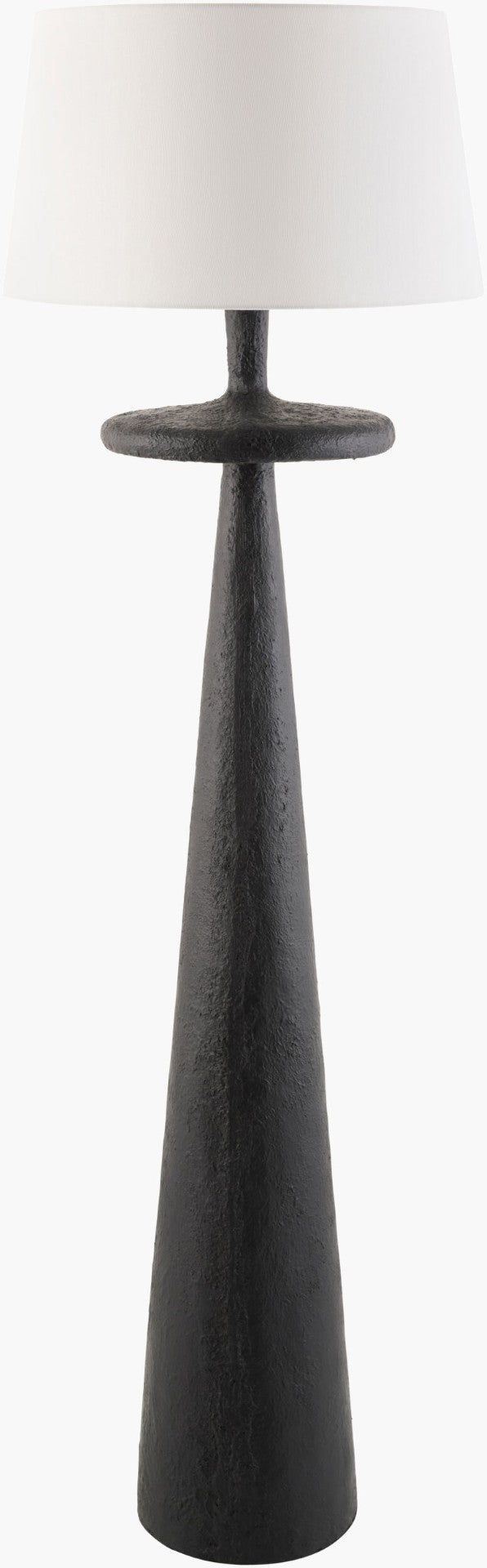 Surya Kavrin Linen Shade Floor Lamp Mixed Metal Felt Build Mid-century Modern Living Room KVRN-001