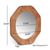 Christopher Knight Home® - Noble House - Kamin Rustic Handcrafted Acacia Wood Round Wall Mirror, Natural