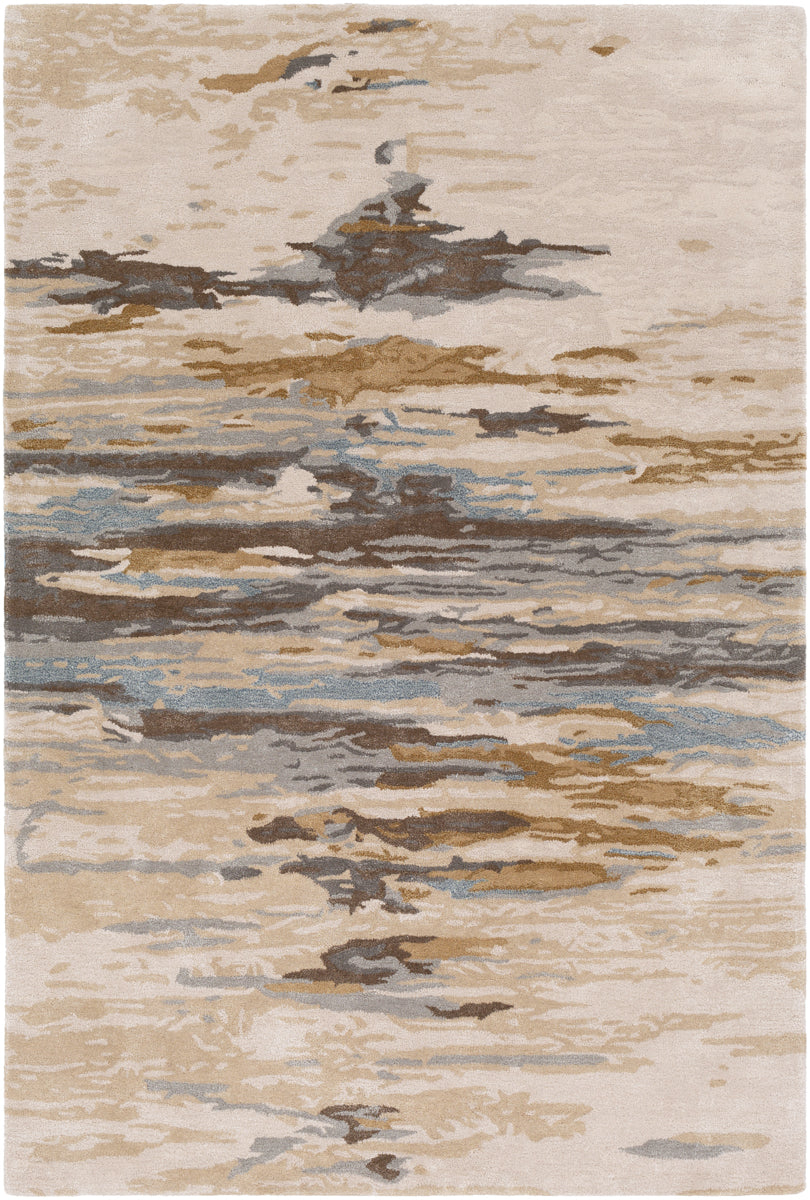 Kavita KVT-2301 8'10" x 12' Handmade Rug KVT2301-81012  Light Beige, Gray, Medium Brown, Light Brown, Dark Brown, Blue Surya