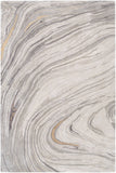Kavita KVT-2304 12' x 18' Handmade Rug KVT2304-1218  Light Gray, Gray, Charcoal, Medium Gray, Mustard Surya