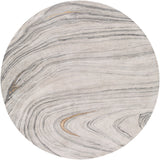 Kavita KVT-2304 6' x 6' Round Handmade Rug KVT2304-6RD  Light Gray, Gray, Charcoal, Medium Gray, Mustard Surya